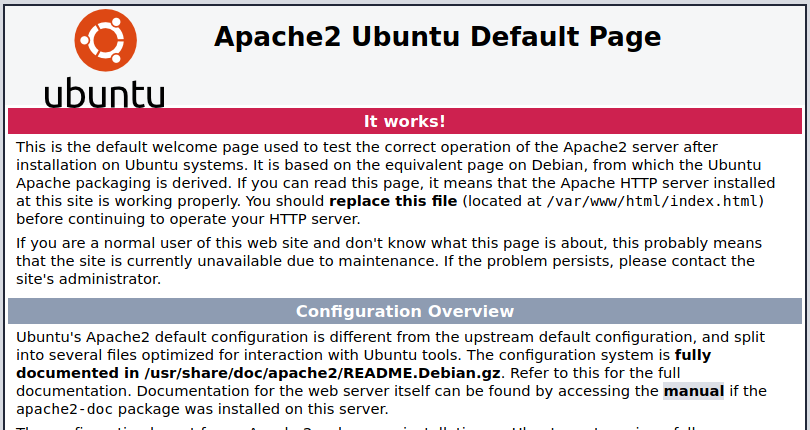 default apache page