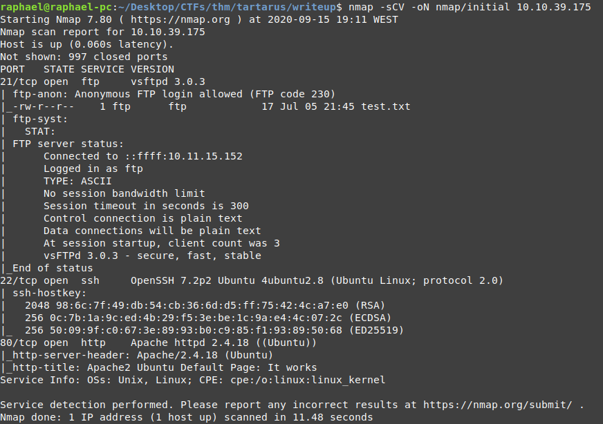 nmap command output